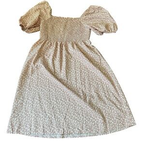 Elegant Puff Sleeve Floral Dress